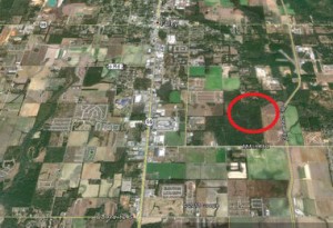 This Google Earth screengrab show the area where a proposed Blue Collar entertainment and city sports complex would be located in Foley, Ala. The developer, BC Foley LLC, purchased more than 500 acres from Woerner Beach Express LLC for roughly $12 million, according to city officials and county records.